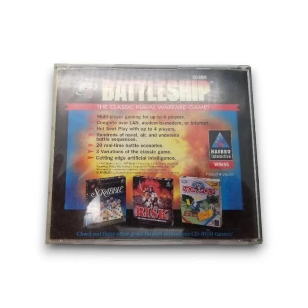 Battleship CD-ROM Classic Naval Strategy Game for Windows 95 Vintage Hasbro 1997